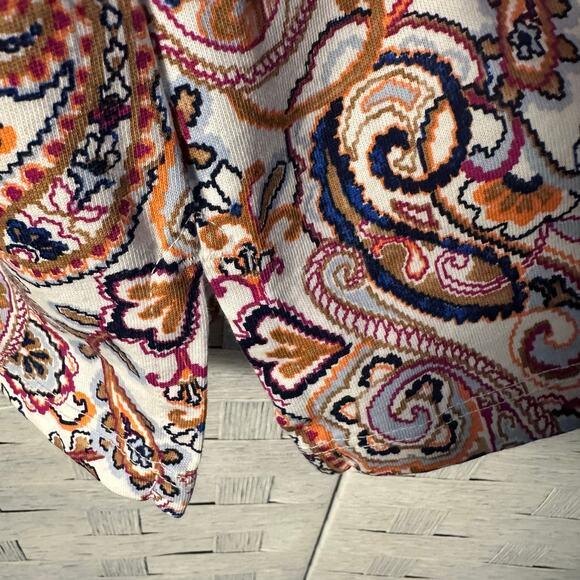 Lands’End womens long sleeve T Paisley colorful Pima cotton feminine cozycore ￼ - Picture 4 of 10